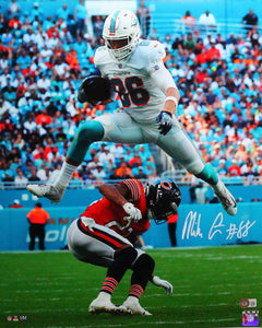 Mike Gesicki Autographed Miami Dolphins Jump Over 16x20 HM Photo- Beckett W