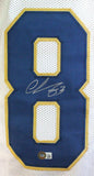 Chase Claypool Autographed White College Style Jersey- Beckett W *Silver