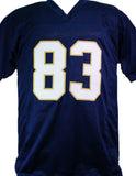 Chase Claypool Autographed Navy College Style Jersey w/ PLACT- Beckett W *Black