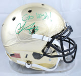 Chase Claypool Signed Notre Dame F/S Chrome Schutt Authentic Helmet Beckett W