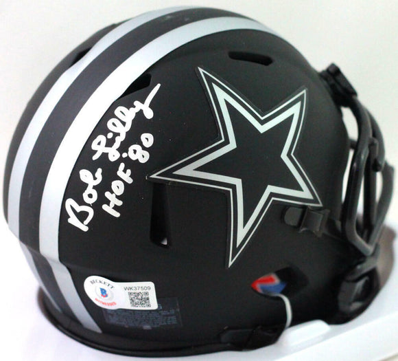 dallas cowboys football helmet signed by bob lilly Autographed Stats RK2 Authent WESTBROOKSPORTSCARDS the hologram can be reviewed online Autographed Shadowbox w/mini helmet -