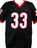 Terrell Davis Autographed Black College Style Jersey- Beckett W *Black