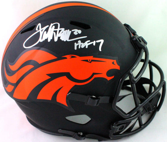 Terrell Davis Autographed Broncos Eclipse Speed Helmet w HOF- Beckett W *Silver