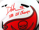 Devin White Signed Tampa Bay Bucs Lunar Speed F/S Helmet Insc- Beckett W *Red