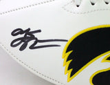 Aj Epenesa Autographed Iowa Hawkeyes Logo Football w/ FFI - Beckett W*Black