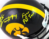 AJ Epenesa Autographed Iowa Hawkeyes Schutt Mini Helmet- Beckett W *Yellow