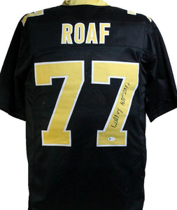 Willie Roaf Autographed Black Pro Style Jersey w/ HOF- Beckett W *Black