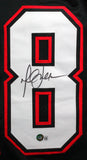 Marshall Faulk Autographed Black College Style Jersey- Beckett W Holo *Black