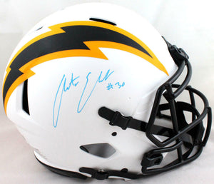 Austin Ekeler Autographed Chargers Authentic Lunar FS Helmet- Beckett W *BbyBlue