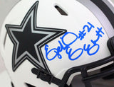 Ezekiel Elliott Autographed Dallas Cowboys Lunar Mini Helmet- Beckett W *Blue