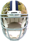 Ezekiel Elliott Autographed Cowboys Authentic Camo F/S Helmet- Beckett W *White