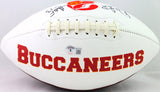 Warren Sapp Autographed Tampa Bay Bucs Logo Football T/B w/ HOF- Beckett W *Blac