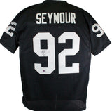 Richard Seymour Autographed Black Pro Style Jersey - Beckett W *Black