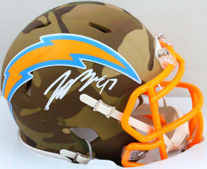 Joey Bosa Autographed LA Chargers  Camo Mini Helmet- Beckett W *White