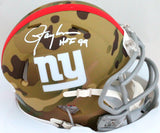 Lawrence Taylor Autographed NY Giants Camo Mini Helmet w/ HOF- Beckett W *White