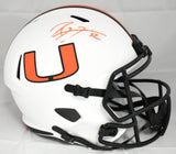 Ray Lewis Autographed Miami Hurricanes Lunar Speed Helmet- Beckett W *Orange