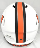 Ray Lewis Autographed Miami Hurricanes Lunar Speed Helmet- Beckett W *Orange
