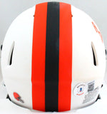 Baker Mayfield Autographed Cleveland Browns Lunar Mini Helmet- Beckett W *Orange