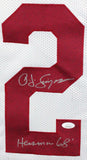 OJ Simpson Autographed White College Style Jersey w/ Heisman- JSA W *Silver