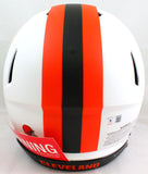 Baker Mayfield Autographed Browns Lunar F/S Authentic Helmet - Beckett W *Orange