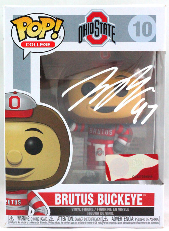 Joey Bosa Autographed Ohio State Funko Pop Figurine- Beckett W *Red *Damaged