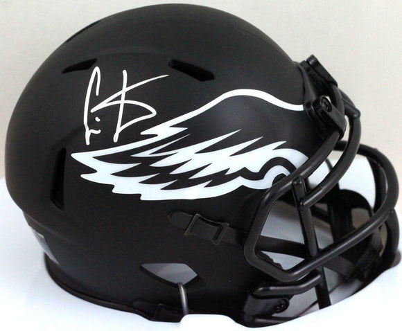 Cris Carter Autographed Eagles Eclipse Speed Mini Helmet- JSA W *Silver