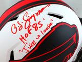 OJ Simpson Autographed Buffalo Bills Lunar Authentic Helmet w/2 insc. - JSA W *R