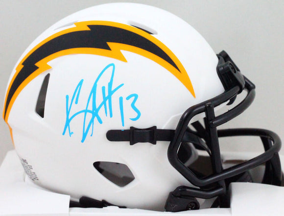 Keenan Allen Autographed LA Chargers Lunar Speed Mini Helmet- Beckett W *Blue