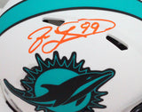 Jason Taylor Autographed Miami Dolphins Lunar Mini Helmet- Beckett W *Orange