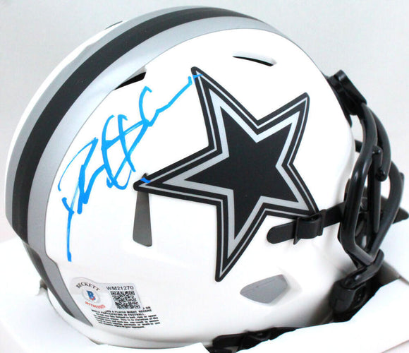 Deion Sanders Autographed Dallas Cowboys Lunar Mini Helmet- Beckett W Holo *Blue