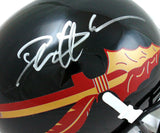 Deion Sanders Signed Florida State Black Schutt Mini Helmet- Beckett W *Silver