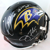 Joe Flacco/Ray Lewis Signed Ravens Speed Authentic F/S Helmetw/Insc.-JSA/Beckett