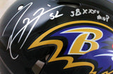 Joe Flacco/Ray Lewis Signed Ravens Speed Authentic F/S Helmetw/Insc.-JSA/Beckett