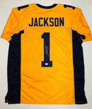 DeSean Jackson Autographed Gold College Style Jersey- JSA Authenticated