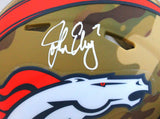 John Elway Autographed Denver Broncos Camo Mini Helmet- Beckett W Hologram *W