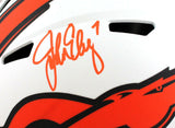 John Elway Autographed Denver Broncos Lunar Speed F/S Helmet- Beckett W *Orange