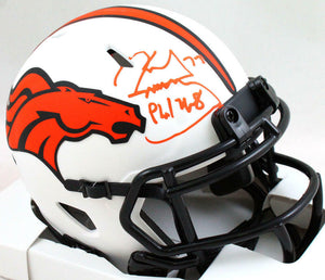 Karl Mecklenburg Autographed Denver Broncos Lunar Speed Mini Helmet- Beckett W *