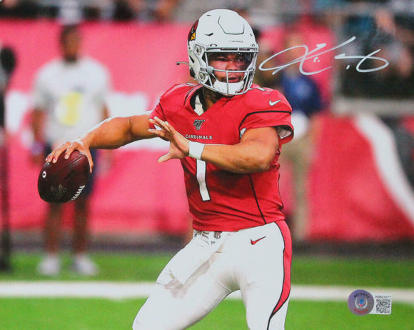 Kyler Murray Autographed Cardinals Close Up Passing 8x10 Photo- Beckett W *White