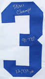 Tony Dorsett Signed White Pro Style Jersey w/ 5 Stats- Beckett W Hologram