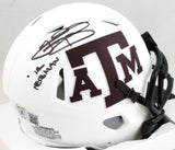 Johnny Manziel Autographed TX A&M Lunar Speed Mini Helmet w/Heisman- Beckett W*B