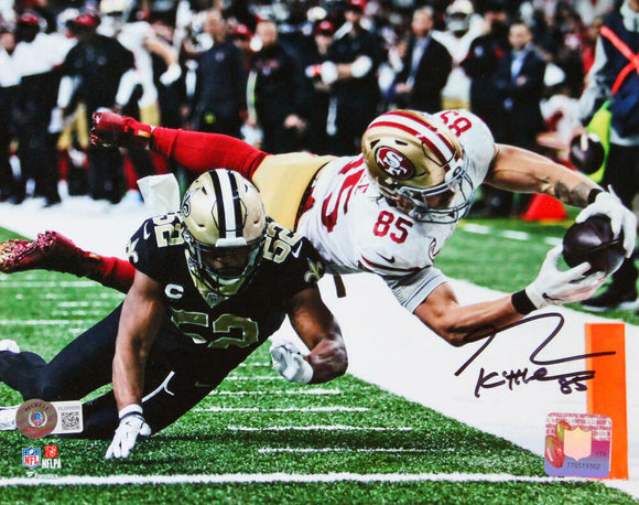 George Kittle Signed SF 49ers 8x10 Diving Catch Vs Saints Photo- BA W Holo *Blk