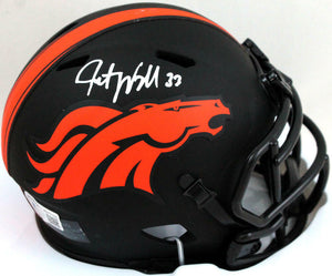 Javonte Williams Autographed Denver Broncos Eclipse Mini Helmet- Beckett W Holo