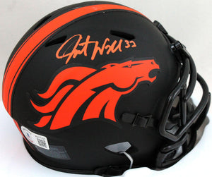 Javonte Williams Signed Denver Broncos Eclipse Speed Mini Helmet-Beckett W Holo