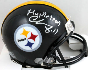 Chase Claypool Autographed Steelers Mini Helmet w/ Mapletron- Beckett W *Silver