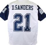 Deion Sanders Autographed White Pro Style Jersey- Beckett W Auth *1