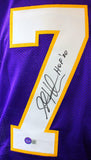 Steve Hutchinson SIgned Purple Pro Style Jersey With HOF- Beckett W holo  *Black