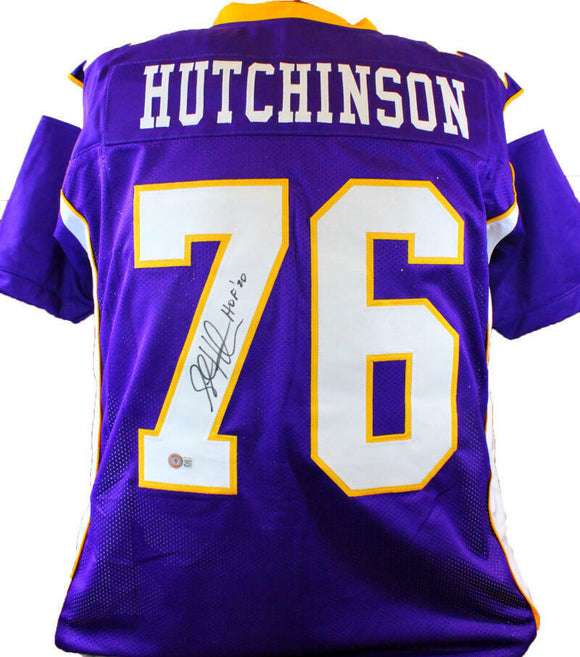 Steve Hutchinson SIgned Purple Pro Style Jersey With HOF- Beckett W holo  *Black