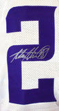 Adrian Peterson Autographed Solid White Pro Style Jersey- Beckett W Hologram *2