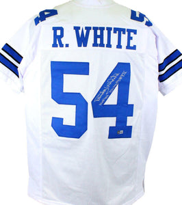 Randy White Autographed White Pro Style Jersey w/2 Insc- Beckett W Hologram Auth