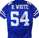 Randy White Autographed Blue Pro Style Jersey w/ Insc- Beckett W Hologram *4